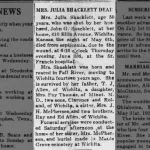 Julia Drucinda Allen-Hutchinson-Shacklett Obit 11 Jun 1920