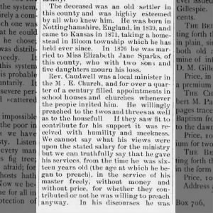 James Caudwell - 1896 - obituary - part 2