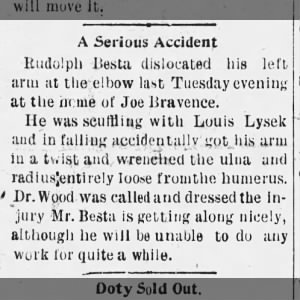 The Delia [Kansas] Paper 25 Jul 1907 re Lysek/Besta scuffle accident