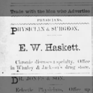 E W HASKETT AD AND OFFICE