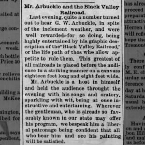 Mr. Arbuckle and the Black Valley Railroad
