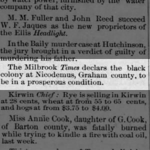 Carbondale, Kansas · Thursday, September 20, 1883