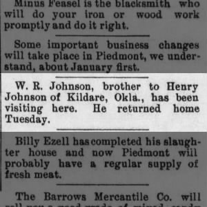 Henry Johnson Visited by Brother, William, of Oklahoma