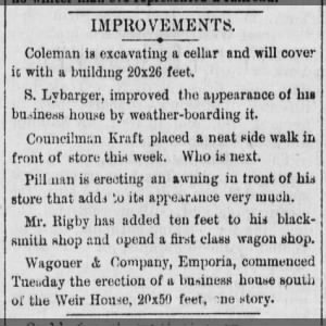 Simon Lybarger. newspaper clipping 30 April 1880 Gould City News