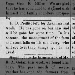 1886-02-12 Proffitt RB Arkansas
