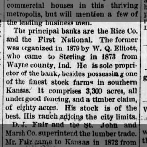 Elliott, William Quincy, 1887 Banking