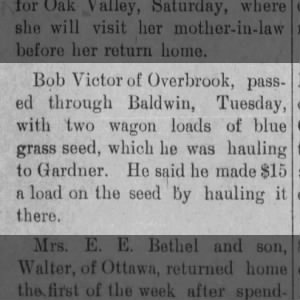 1903 Bob Victor hauling blue grass seed