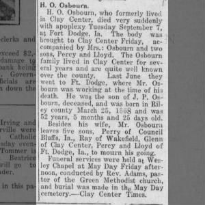 Obituary for O. Osbourn