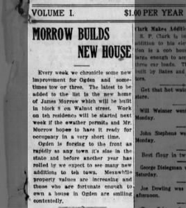 James Morrow builds house 1916