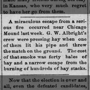 Albright Fire 1886