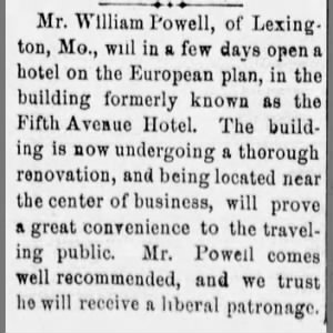 Wm. Powell Opening Hotel
