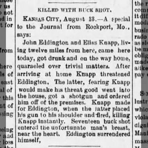 John Eddington Kills Elias Knapp 1891