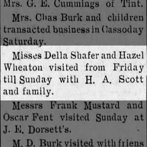 Hazel Wheaton and friend visit with H.A. Scott family