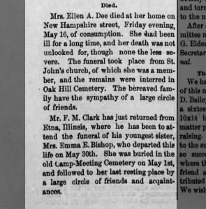 Obituary for Ellen A. Dee