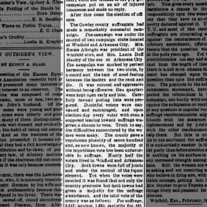 Cosley County Suffrage--feb 1 1895
