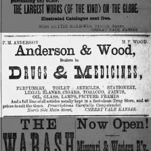 M. F. Wood. 1877 Anderson & Wood store