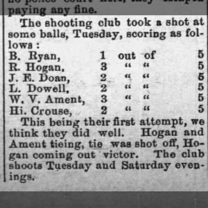 Hiram CROUSE - shooting club