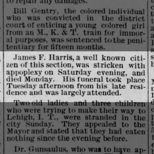 James F Harris's funeral