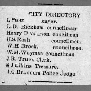 City Directory - W. H. Brock, Councilman