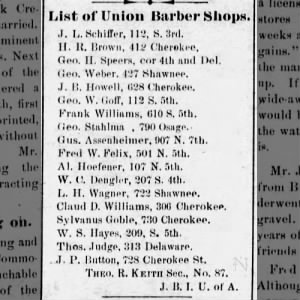 Union Barbers 1902