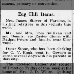 Stone, Oscar; parents in Oswego