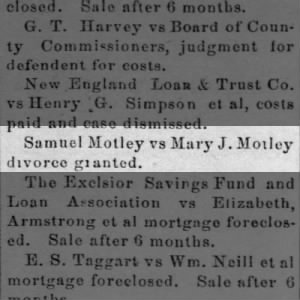 Divorce from Mary J. Motley
