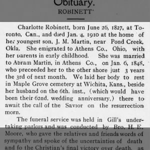 charlotte Robinett's obituary