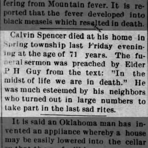 Obituary for Calvin Spencer (Aged 71)