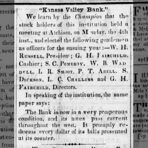 'Kansas Valley Bank'