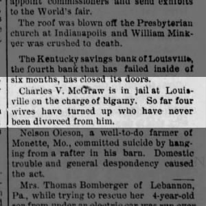 Charged with bigamy - 4 wives