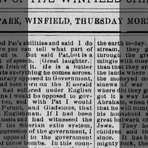 1890 Winfield Chautauqua newspaper