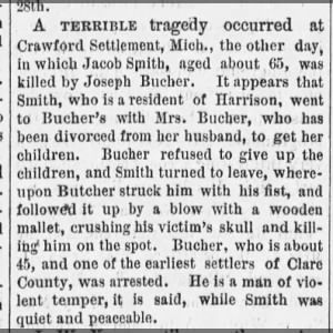 Joseph Bucher killed Jacob Smith?