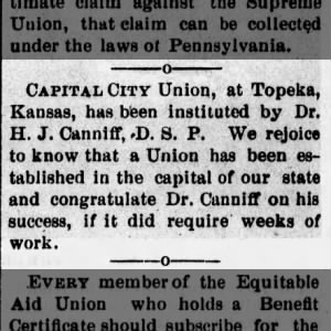 HJ Canniff institutes Capital City Union