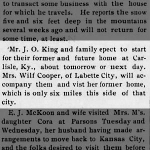 J O King family moving to KY - The Altamont Saturday
19 Dec 1896, Sat ·Page 3
