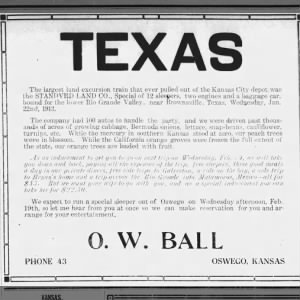 The Democrat Clay Center, Kansas · Friday, February 07, 1913 Texas