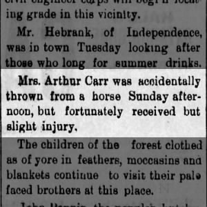 Mrs. Carr-horse accident