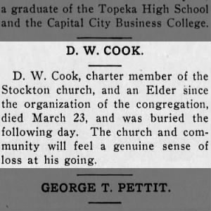 D. W. Cook Death Notice