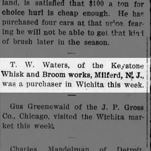 Thomas Webb Waters Keystone Whisk and Broom