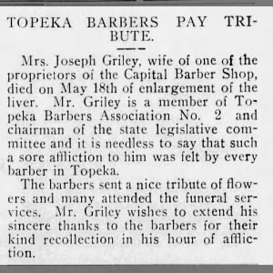Emma Heck Griley 1899 obituary