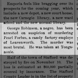 George Robinson arrested for the murder of Pearl Forbes