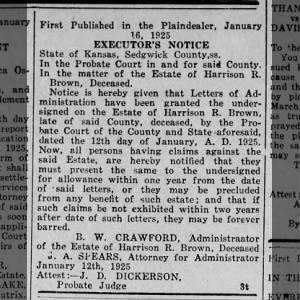 #3 - Patrolman Harrison R. Brown - Page 3 - The Plaindealer - January 6th, 1925