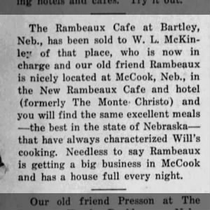 Great grandfather William Rambeaux, sold rest