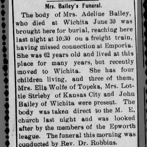 Obituary for Adeline Bailey