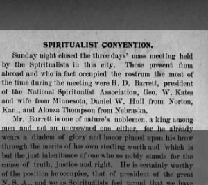 Alonza Thompson is a spiritualist from Nebraska 1902