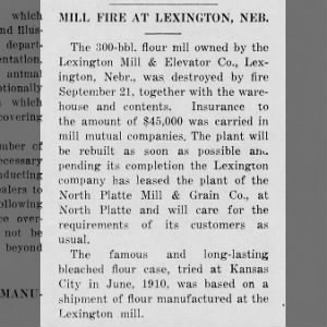 Lexington Mill and Elevator mill fire