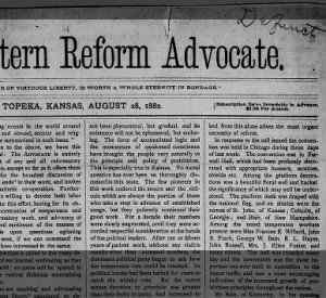 1882 08Aug28 Mon p1 Convention held in Chicago. The Western Reform Advocate Topeka, Kansas