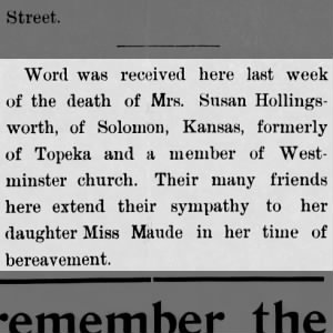 Susan Hollingsworth Obituary Topeka KS