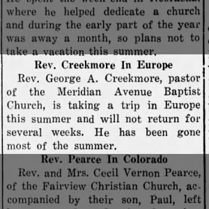 Rev. Creekmore In Europe _1930