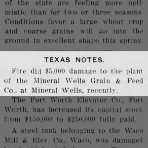 MW grain & feed fire 1 Mar 1912