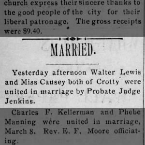 Lewis / Causey; Married